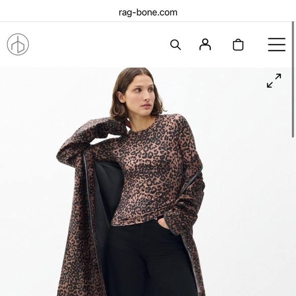 NWT rag & bone Leopard-Print Long-Sleeve $198 - Picture 1 of 5